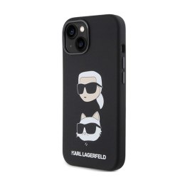 Karl Lagerfeld Silicone Karl & Choupette Heads - Etui iPhone 15 Plus (czarny)