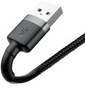 KABEL USB-A / Lightning iPhone Baseus Cafule CALKLF-AG1 50cm Apple 2.4A CZARNO-SZARY W OPLOCIE