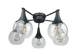 Lampa sufitowa 5xE27 STAR CLEAR BLACK