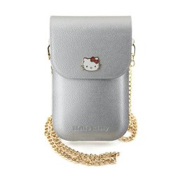 Hello Kitty Leather Metal Logo Chain - Torebka crossbody na telefon (srebrny)