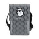 Karl Lagerfeld Saffiano Monogram Choupette - Torebka crossbody na telefon (srebrny)