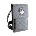 Karl Lagerfeld Saffiano Monogram Choupette - Torebka crossbody na telefon (srebrny)