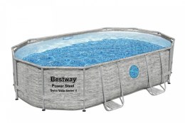 Basen stelażowy Power Steel Swim Vista z oknem 488x305x107 16x10FT BESTWAY 6w1 + Pompa piaskowa