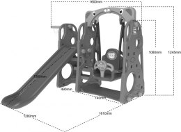 Zjeżdżalnia ogrodowa 3w1 Huśtawka Koszykówka dla dzieci Zielony