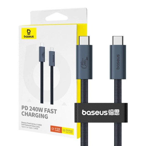 Kabel szybkiego ładowania USB-C do USB-C Baseus Flash 2 240W 1m (czarny)