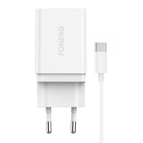 Ładowarka sieciowa Foneng K300 18W, 1x USB + kabel USB do USB-C