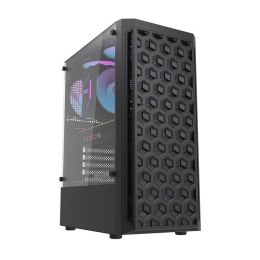 Obudowa komputerowa Darkflash DK300M Micro-ATX (czarna) + 3 wentylatory