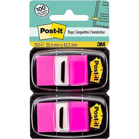 Zakładki Post-it 25.4x43.2mm jaskraworóżowe (2x50)