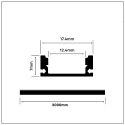 Profil Aluminiowy V-TAC 2mb Czarny, Klosz Czarny VT-8113