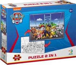 PUZZLE 2w1 PSI PATROL PAW PATROL UKŁADANKA I KOLOROWANKA W JEDNYM ZESTAWIE