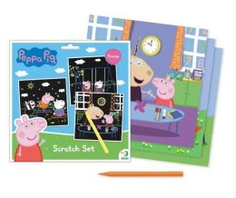 ZDRAPKA ARTYSTYCZNA ŚWINKA PEPPA 3 KOLOROWE KARTKI MALOWANIE METODĄ SCRATCH