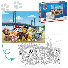 PUZZLE 2w1 PSI PATROL UKŁADANKA I KOLOROWANKA W JEDNYM PAW PATROL ZESTAW