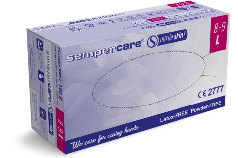 SEMPERCARE SKIN 2 ROZM. L Rękawiczki diagnostyczne nitrylowe bezpudrowe, 200 szt SEMPERCARE SKIN 2 ROZM. L Rękawiczki diagnostyczne nitrylowe bezpudrowe, 200 szt