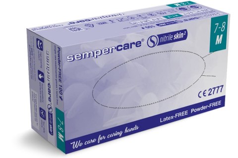 Sempercare SKIN 2 rękawice nitrylowe PF r. M Rękawiczki diagnostyczne nitrylowe bezpudrowe 200 szt