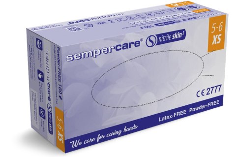 SEMPERCARE SKIN 2 XS Rękawice diagnostyczne nitrylowe bezpudrowe, 200 szt. SEMPERCARE SKIN 2 XS Rękawice diagnostyczne nitrylowe bezpudrowe, 200 szt.