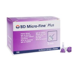 BD Micro-Fine PLUS 0,25 x 5 mm Igły do pena 100 szt.