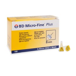 BD Micro-Fine PLUS 0,30 x 8 mm Igły do pena 100 szt.