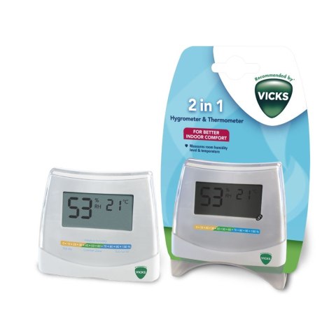 VICKS V70EMEAV1 NEW Termometr higrometr, 2w1, duży ekran VICKS V70EMEAV1 NEW Termometr higrometr, 2w1, duży ekran