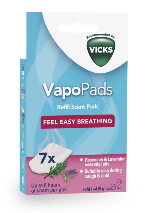 VICKS VAPOPADS VBR7 Pediatryczne wkładki zapachowe rozmaryn z lawendą, 7 sztuk VICKS VAPOPADS VBR7 Pediatryczne wkładki zapachowe rozmaryn z lawendą, 7 sztuk
