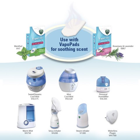 VICKS VAPOPADS VBR7 Pediatryczne wkładki zapachowe rozmaryn z lawendą, 7 sztuk VICKS VAPOPADS VBR7 Pediatryczne wkładki zapachowe rozmaryn z lawendą, 7 sztuk