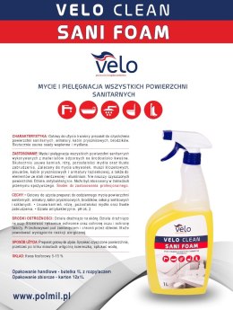 VELO CLEAN SANI FOAM 1l Gotowy do użycia preparat do czyszczenia powierzchni sanitarnych