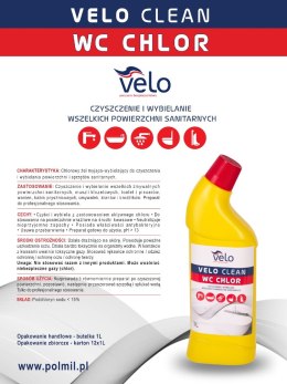 VELO CLEAN WC CHLOR Chlorowy żel myjąco-wybielający do czyszcz. i wybielania powierz. i sprzętów