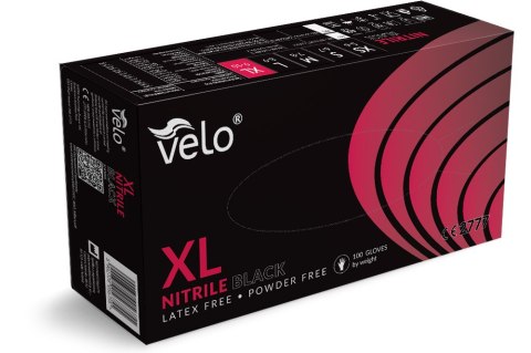 VELO BLACK rozm. XL (a'100szt.) Rękawice nitrylowe, bezpudrowe