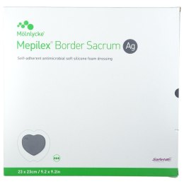 MOLNLYCKE Mepilex Border Sacrum Ag 23x23cm /opk. 5 szt Opatrunek do stosowania w okolicach kości krzyżowej