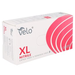 VELO NITRIL XL RĘKAWICE ZABIEGOWE NITRYLOWE BEZPUDR.NIEBIESKIE VELO (OP.100)- rozm. XL