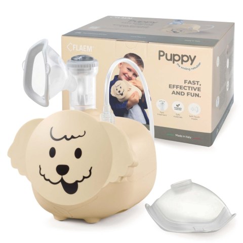 FLAEM PUPPY Inhalator dla dzieci w kształcie pieska, certyfikowany, 2 maski