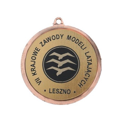 Medal brązowy- biegi - medal stalowy z grawerem na laminacie