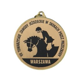 Medal złoty- biegi - medal stalowy z grawerem na laminacie