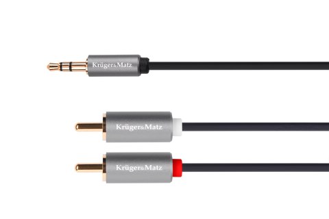 Kabel jack 3.5 wtyk stereo - 2RCA 1.8m Kruger&Matz Basic