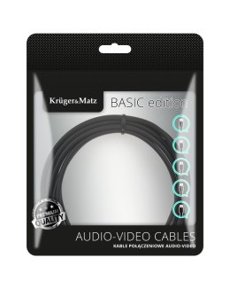 Kabel jack 3.5 wtyk stereo - 3.5 gniazdo stereo 1m Kruger&Matz Basic