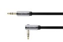 Kabel wtyk kątowy - wtyk prosty jack 3.5 stereo 1.0m Kruger&Matz