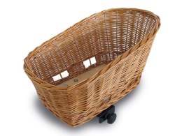 Kosz na tylny bagażnik BASIL PASJA REAR BASKET SENNA SYSTEM + CUSHION dla zwierząt 45cm, SENNA System, poduszka, wiklinowy natur