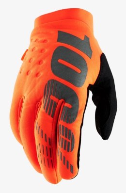 Rękawiczki 100% BRISKER Youth Glove fluo orange black roz. L (długość dłoni 159-171 mm) (WYPRZEDAŻ -50%)