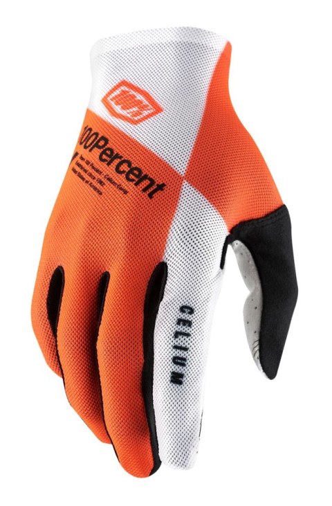 Rękawiczki 100% CELIUM Glove fluo orange white roz. XL (długość dłoni 200-209 mm) (WYPRZEDAŻ -50%)