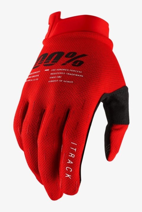 Rękawiczki 100% ITRACK Glove red roz. XL (długość dłoni 200-209 mm) (WYPRZEDAŻ -50%)