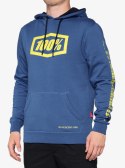 Bluza męska 100% BURST Hooded Pullover Sweatshirt Federal Blue roz. XL (WYPRZEDAŻ -50%)