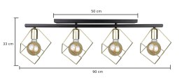 Lampa sufitowa 4xE27 ARNICA BLACK/GOLD