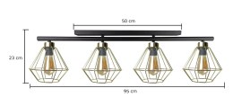 Lampa sufitowa 4xE27 FEBRIS BLACK/GOLD