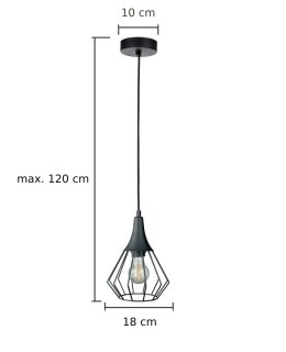 Lampa wisząca 1xE27 SELENE BLACK