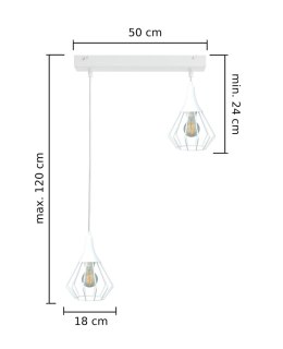 Lampa wisząca 2xE27 SELENE WHITE