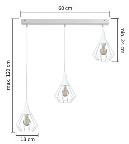 Lampa wisząca 3xE27 SELENE WHITE