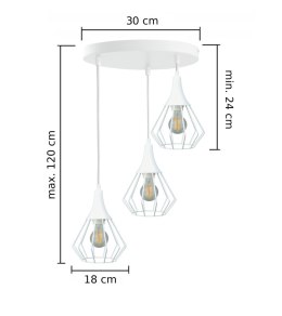 Lampa wisząca 3xE27 SELENE WHITE