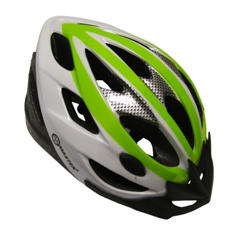 Kask Rowerowy MASTER Force M Zielono-Biały