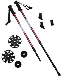 Kije Trekkingowe Regulowane ACRA 65 - 135 cm Czerwone