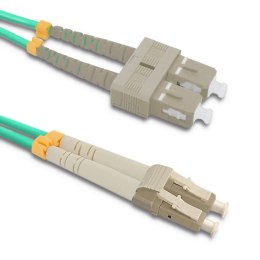 Qoltec Patchcord światłowodowy LC/UPC - SC/UPC | Multimode | 50/125 | OM4 | Duplex | 3m