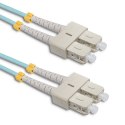 Qoltec Patchcord światłowodowy SC/UPC - SC/UPC | Multimode | 50/125 | OM4 | Duplex | 5m